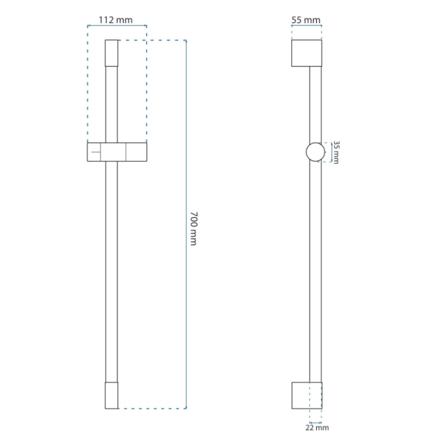 REA-P6500 - Suporte para ducha de mão, 70 cm, dourado escovado