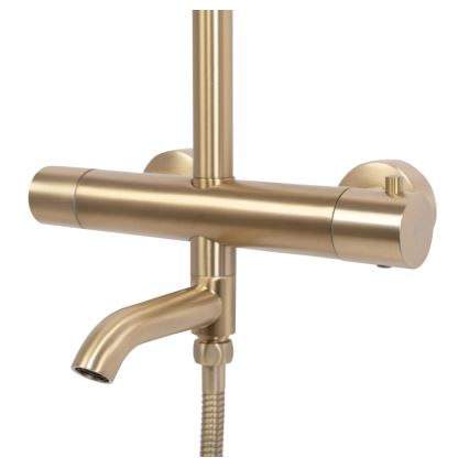 REA-P6604 - Conjunto de duche com bateria termostática LUNGO dourado escovado