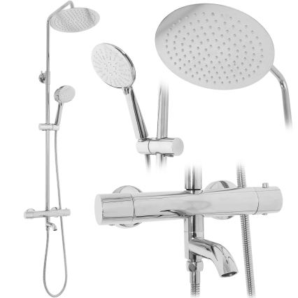 REA-P6607 - Conjunto de duche com misturador termostático LUNGO cromado brilhante