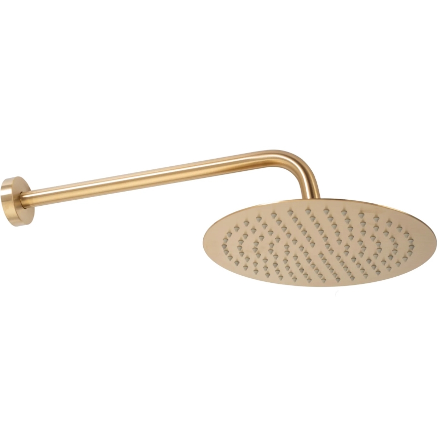 REA-P6609 - Conjunto de duche com misturador termostático encastrado LUNGO, acabamento dourado escovado