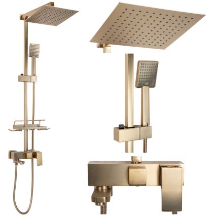 REA-P7050 - Conjunto de duche com misturador JACK dourado escovado