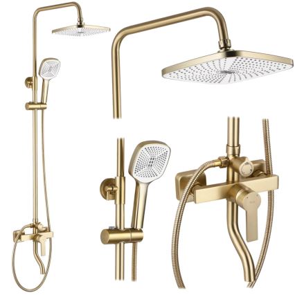 REA-P7841 - Conjunto de duche com torneira ARGUS dourado escovado