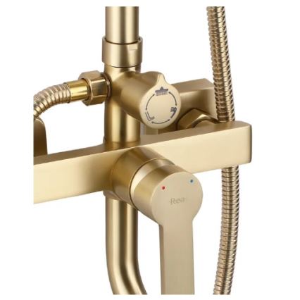 REA-P7841 - Conjunto de duche com torneira ARGUS dourado escovado