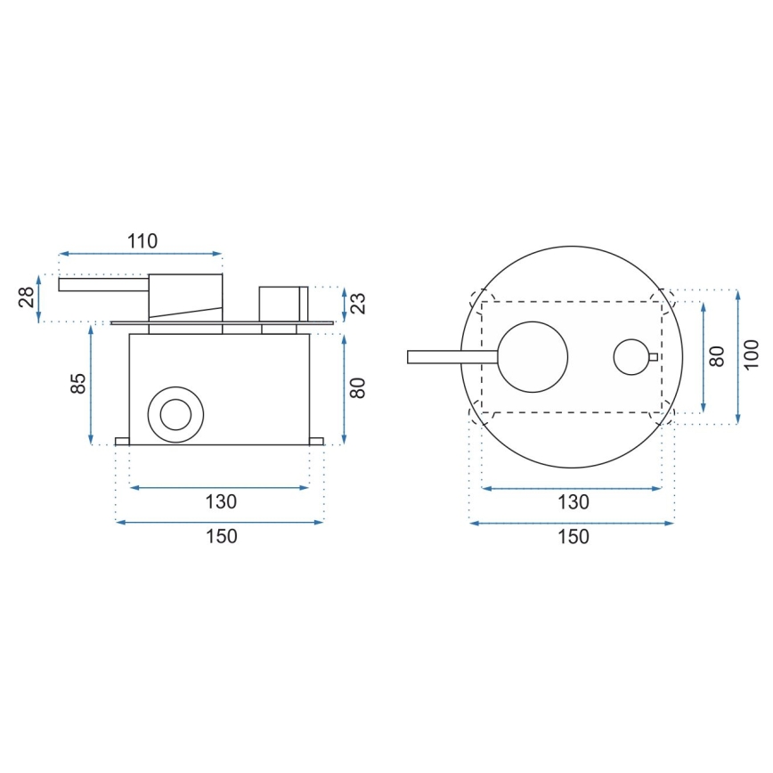 REA-P8007 - Conjunto de duche com misturador de encastrar LUNGO cromo brilhante