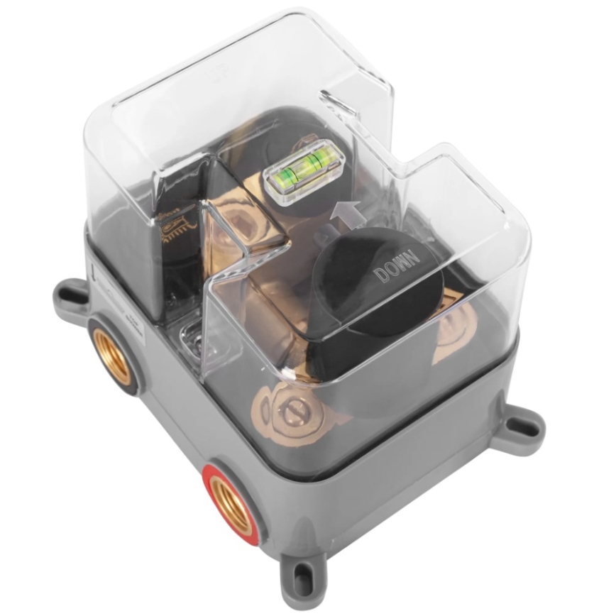 REA-P8551 - Conjunto de duche LUNGO com misturador termostático embutido, acabamento dourado escovado