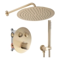 REA-P8551 - Conjunto de duche LUNGO com misturador termostático embutido, acabamento dourado escovado