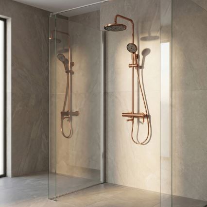 REA-P8715 - Conjunto de duche com misturador ARCOS em cobre escovado