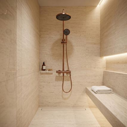 REA-P8715 - Conjunto de duche com misturador ARCOS em cobre escovado