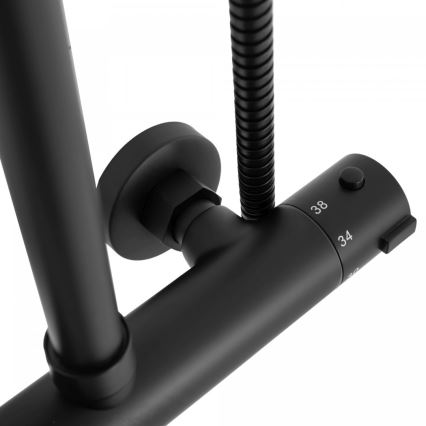 REA-P8804 - Conjunto de duche com misturador termostático BLISS preto mate