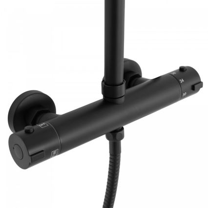 REA-P8804 - Conjunto de duche com misturador termostático BLISS preto mate