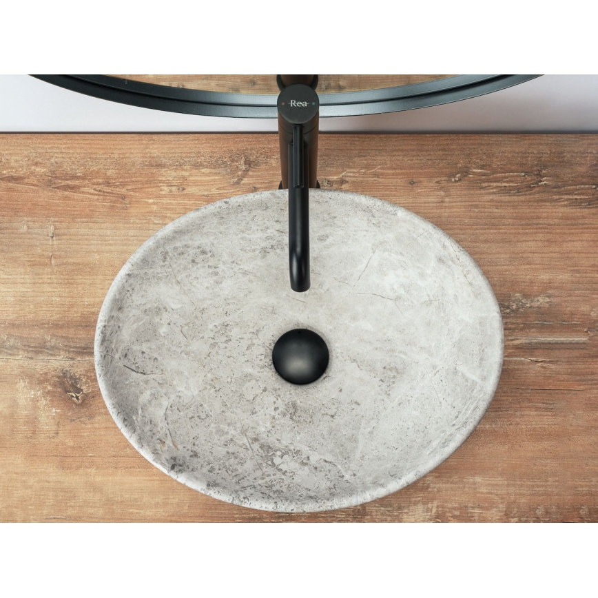 REA-U0165 - Lavatório de bancada SOFIA 34,5x41 cm cerâmica/pedra clara