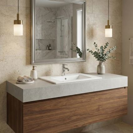 REA-U0190 - Lavatório encastrado DAFNE 46,5x72 cm cerâmica/branco brilhante