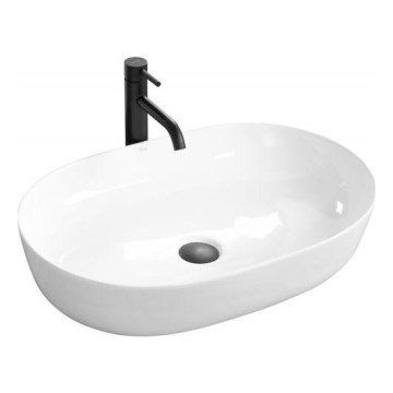 REA-U0563 - Lavatório de bancada CLEO 41x81 cm cerâmica/branco brilhante
