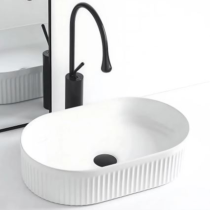REA-U0603 - Lavatório de bancada VANDA 31x49 cm cerâmica/branco brilhante