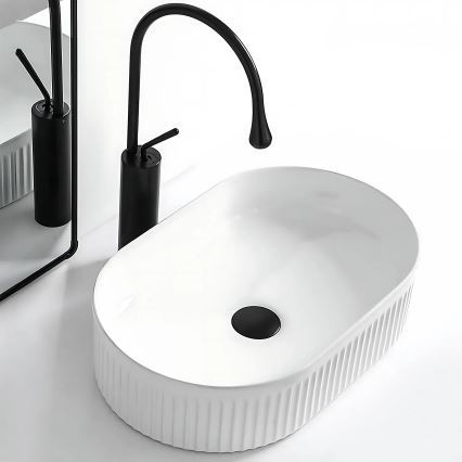 REA-U0603 - Lavatório de bancada VANDA 31x49 cm cerâmica/branco brilhante