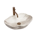 REA-U0618 - Lavatório de bancada PEARL 38x50,5 cm cerâmica/bege/imitação de pedra