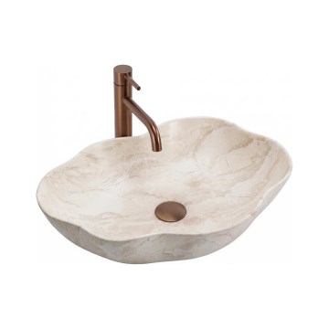 REA-U0619 - Lavatório de bancada PEARL 38x50,5 cm cerâmica/bege