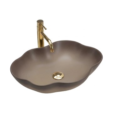 REA-U0629 - Lavatório de bancada PEARL 38x50,5 cm cerâmica/castanho