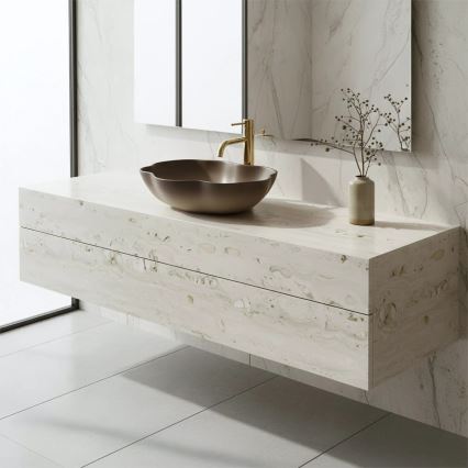 REA-U0629 - Lavatório de bancada PEARL 38x50,5 cm cerâmica/castanho