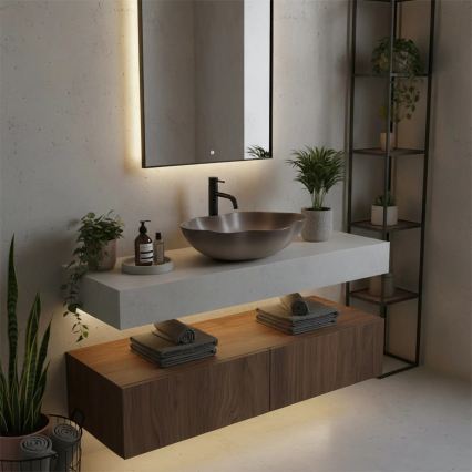REA-U0629 - Lavatório de bancada PEARL 38x50,5 cm cerâmica/castanho