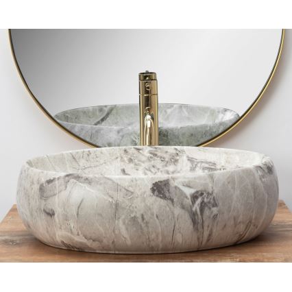 REA-U1020 - Lavatório para bancada LINDA 34x48,5 cm cerâmica/imitação de pedra