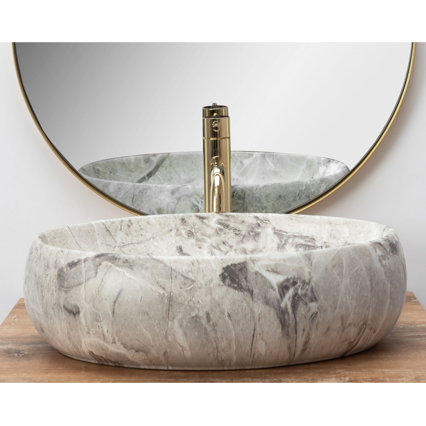 REA-U1020 - Lavatório para bancada LINDA 34x48,5 cm cerâmica/imitação de pedra