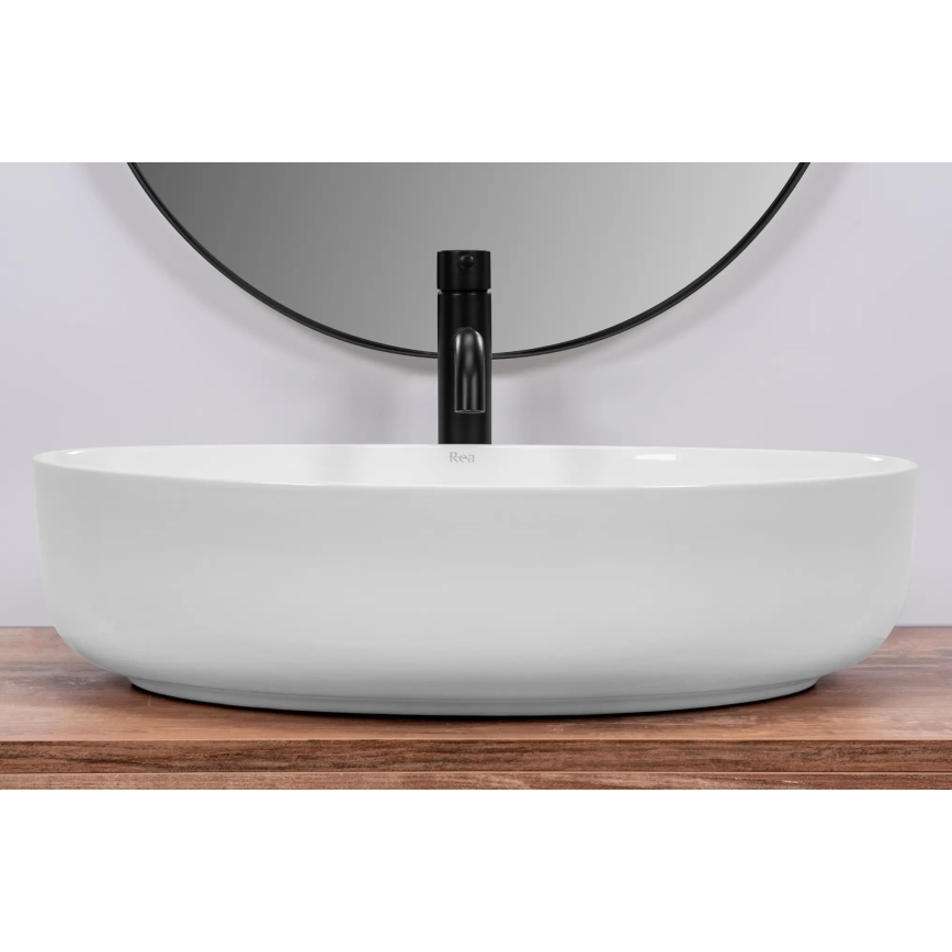 REA-U1223 - Lavatório para bancada QUEEN 41,5x55 cm cerâmica/branco brilhante