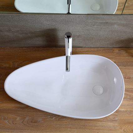 REA-U1500 - Lavatório de bancada GRETA 42,5x77 cm cerâmica/branco brilhante