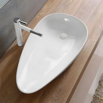 REA-U1500 - Lavatório de bancada GRETA 42,5x77 cm cerâmica/branco brilhante