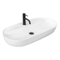 REA-U2541 - Lavatório de bancada AURA 41x81 cm cerâmica/branco brilhante