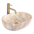 REA-U3000 - Lavatório de bancada AMELIA 34,5 x 48 cm cerâmica/bege/imitação de pedra