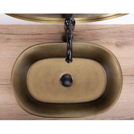 REA-U3305 - Lavatório de bancada WILMA RUSTIC 38x55 cm cerâmica/cobre