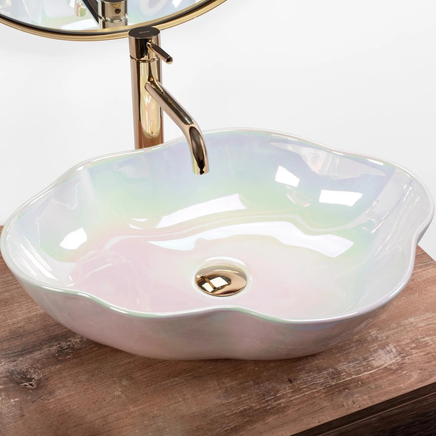 REA-U3309 - Lavatório de bancada PEARL 38x50,5 cm cerâmica/multicolorido