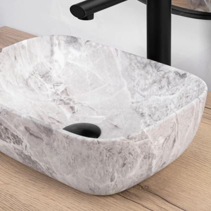 REA-U3321 - Lavatório de bancada BELINDA MINI 25x36 cm cerâmica/cinza/efeito pedra