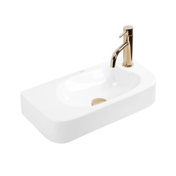 REA-U3610 - Lavatório para bancada/suspenso ODETTA 25x51 cm cerâmica/branco brilhante