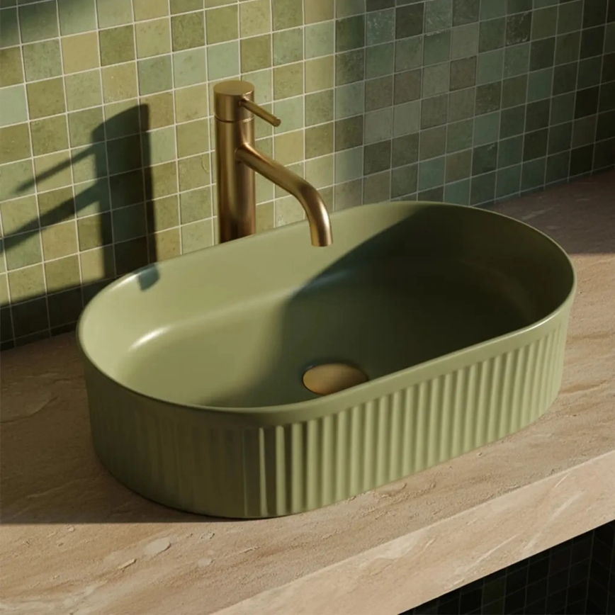 REA-U3612 - Lavatório de bancada VANDA 31x49 cm cerâmica/verde