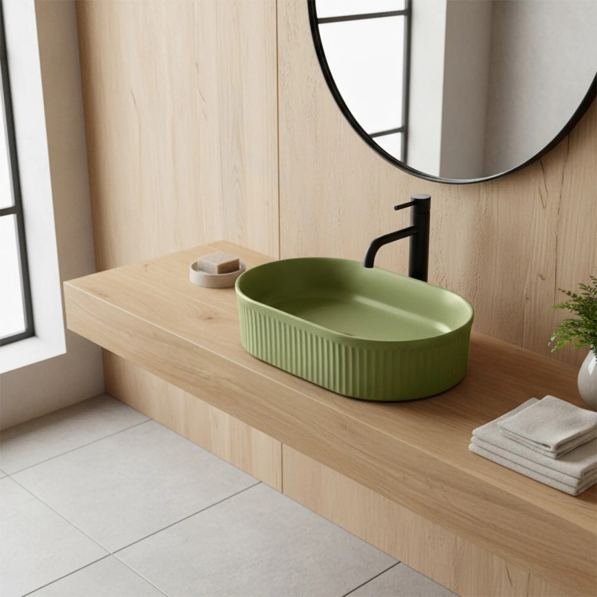 REA-U3612 - Lavatório de bancada VANDA 31x49 cm cerâmica/verde