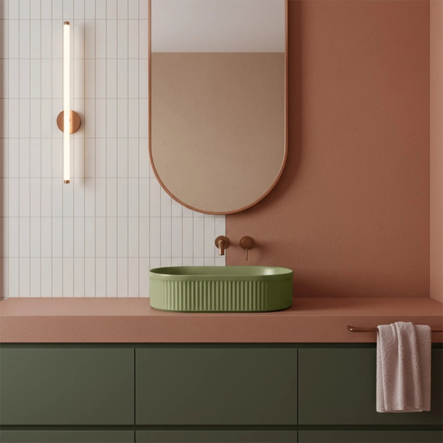 REA-U3612 - Lavatório de bancada VANDA 31x49 cm cerâmica/verde