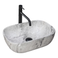 REA-U3800 - Lavatório de bancada LIVIA 33,5x46,5 cm cerâmica/cinzento/efeito pedra