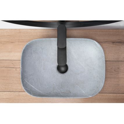 REA-U3801 - Lavatório de bancada LIVIA 33,5x46,5 cm cerâmica/cinzento/efeito pedra