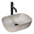 REA-U3802 - Lavatório de bancada LIVIA 33,5x46,5 cm cerâmica/cinzento/acabamento marmorizado