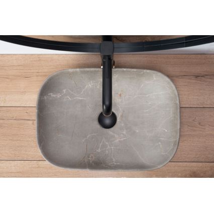 REA-U3802 - Lavatório de bancada LIVIA 33,5x46,5 cm cerâmica/cinzento/acabamento marmorizado