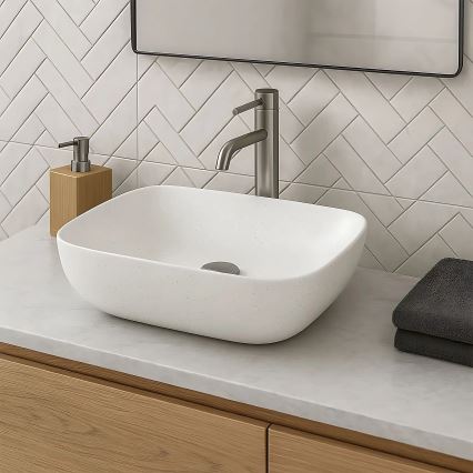 REA-U4001 - Lavatório de sobrepor BELINDA 33,5x46,5 cm cerâmica/branco mate