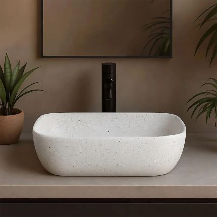 REA-U4001 - Lavatório de sobrepor BELINDA 33,5x46,5 cm cerâmica/branco mate