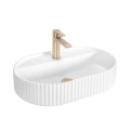 REA-U4002 - Lavatório de bancada MARCELA 37x60 cm cerâmica/branco brilhante