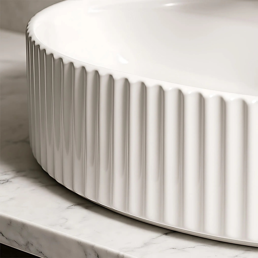 REA-U4002 - Lavatório de bancada MARCELA 37x60 cm cerâmica/branco brilhante