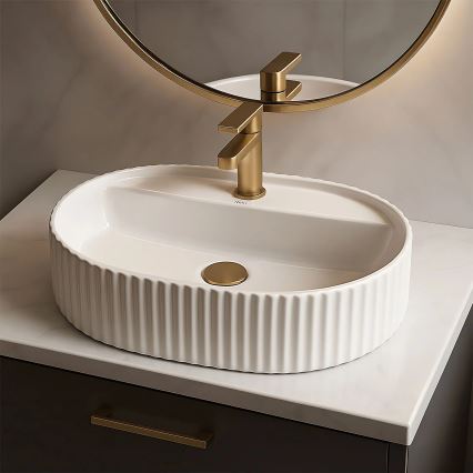 REA-U4003 - Lavatório de sobrepor MARCELA 35,5x50 cm cerâmica/branco brilhante