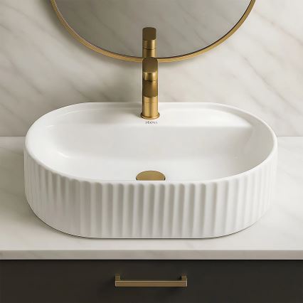 REA-U4003 - Lavatório de sobrepor MARCELA 35,5x50 cm cerâmica/branco brilhante