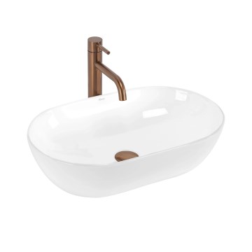 REA-U4331 - Lavatório de bancada AMELIA 32,5 x 52 cm cerâmica/branco brilhante