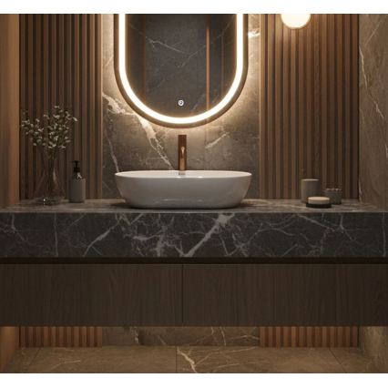 REA-U4331 - Lavatório de bancada AMELIA 32,5 x 52 cm cerâmica/branco brilhante